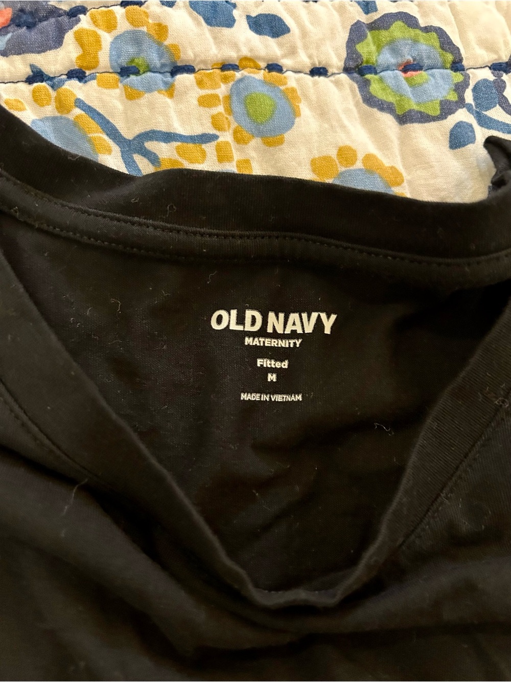Old Navy Maternity Black Scoop Neck Short Sleeve Top Sz M - Picture 6 of 7